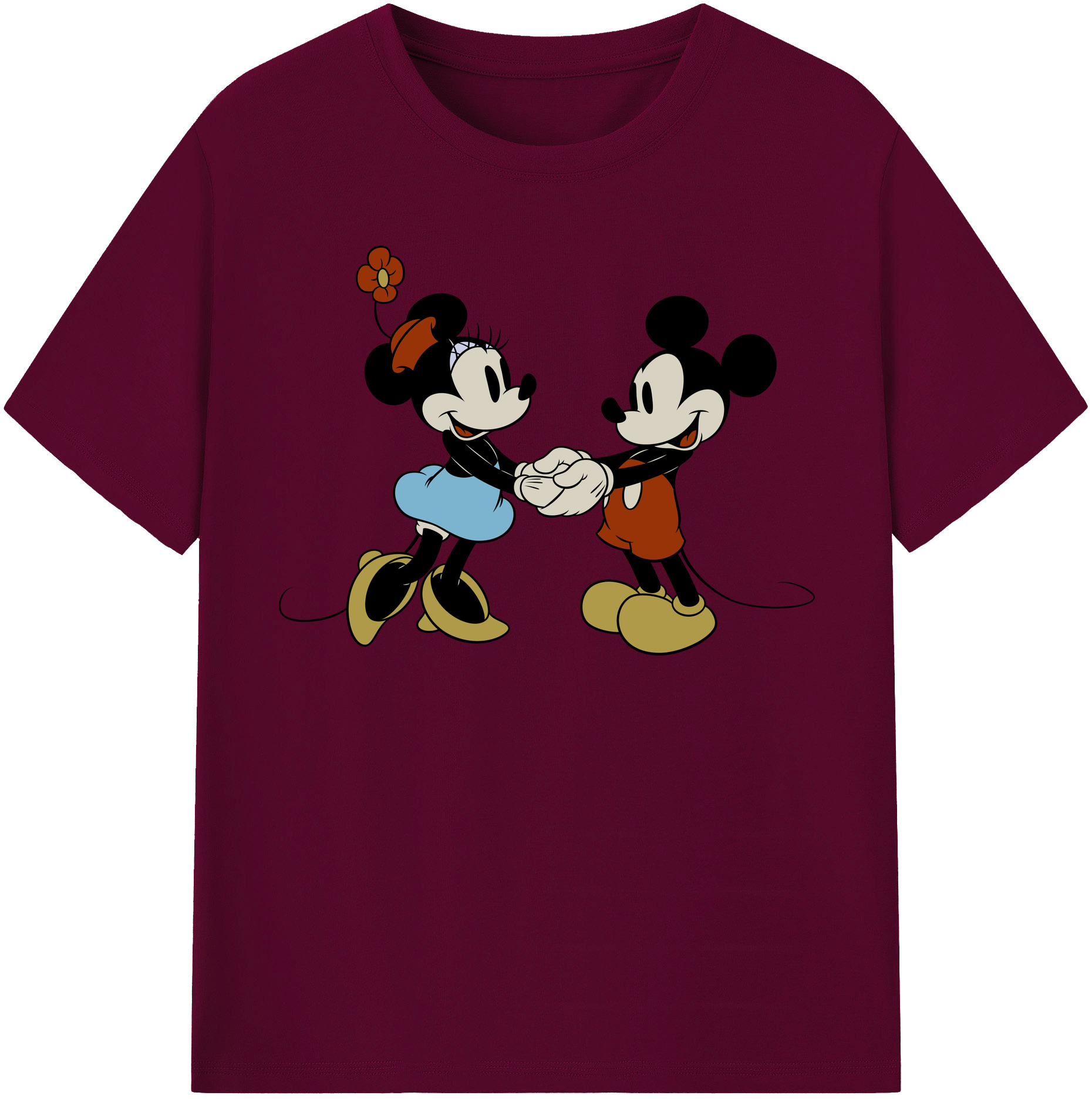 （画像用） ミッキーマウス Mickey Mouse レディースカジュアルプリントTシャツ（綿100％）